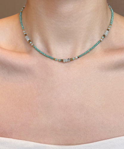 Blue Sterling Silver Alloy Amazonite Grape Beading Pendant Necklace Three-piece Set