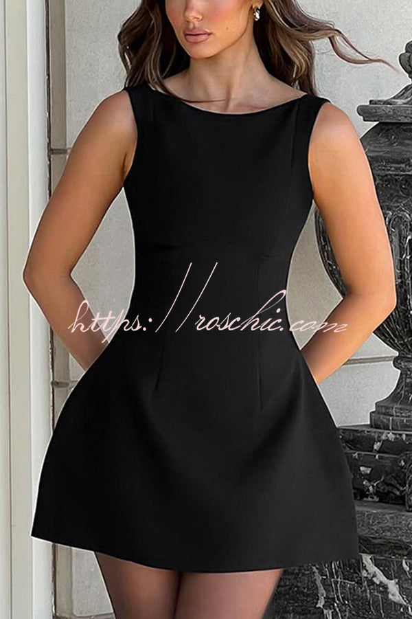 Cosmopolitan High Neck Scoop Back Bubble-shaped Mini Dress