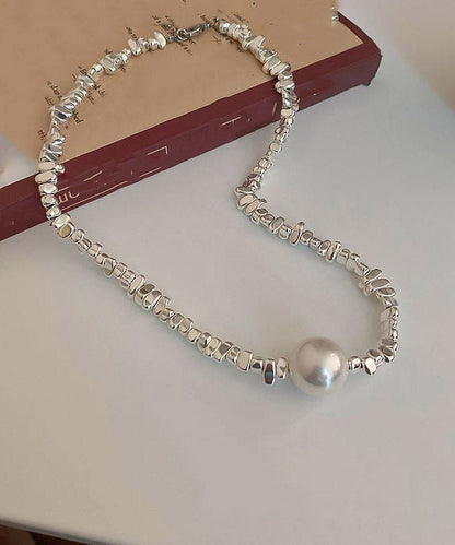 Copper Asymmetricar Geometric Pearl Necklace