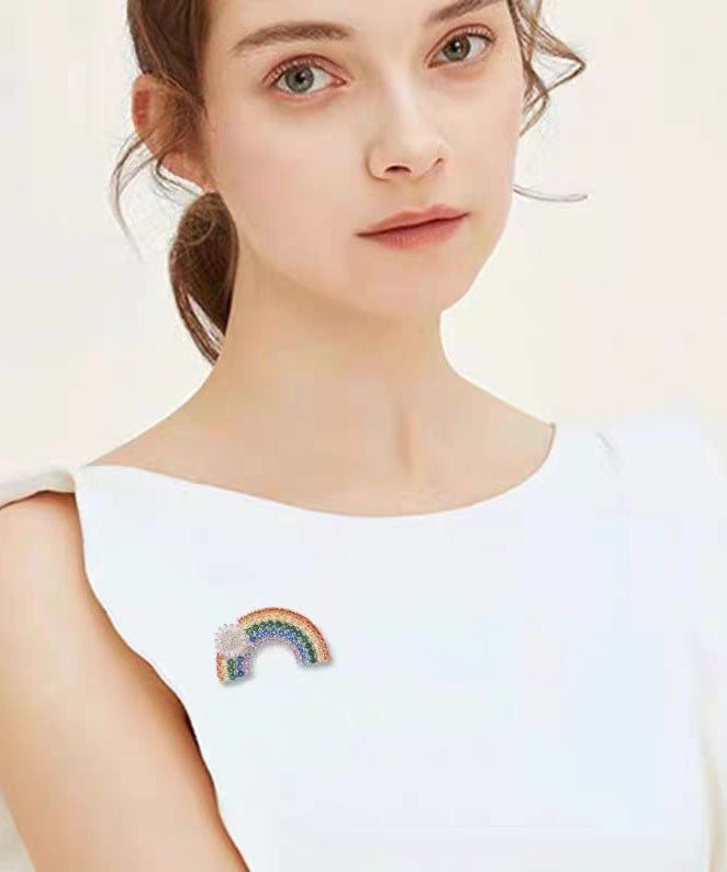 Rainbow Zircon Crystal Rainbow Brooches