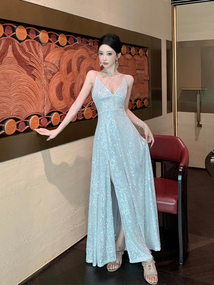 Sequin Red Maxi Dress Birthday & Evening Gown