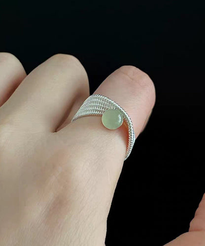 Original Design Silk Jade Line Alloy Adjustable Rings