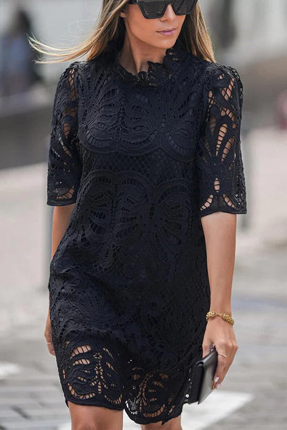 Reason to Smile Crochet Lace Mini Dress
