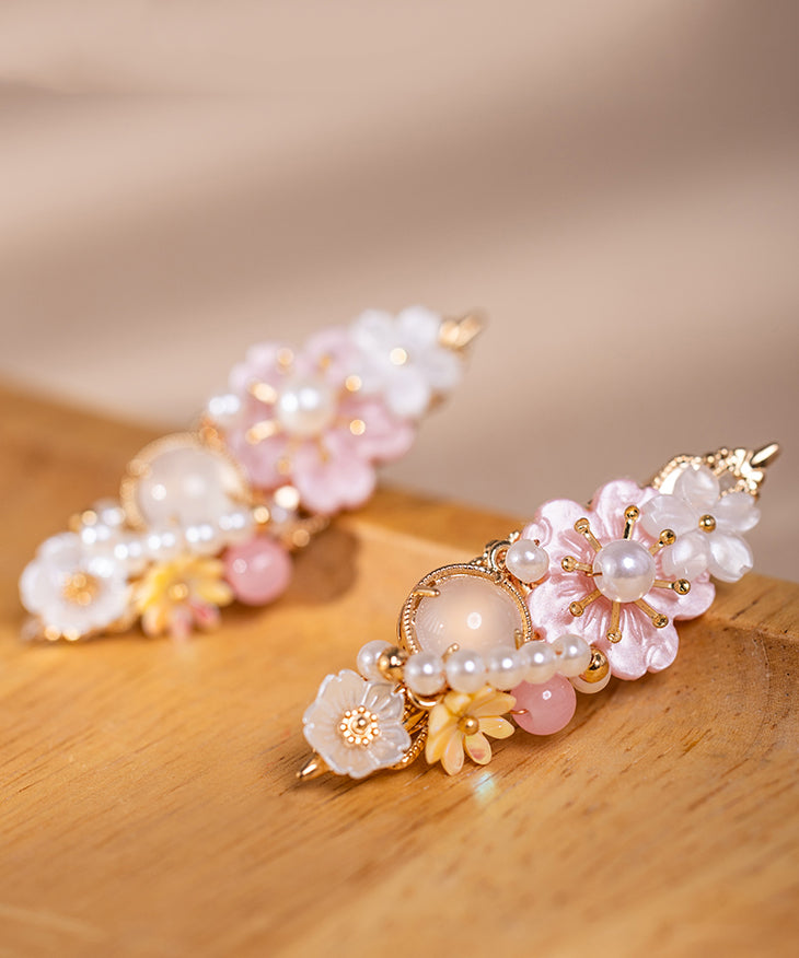Multicolor Alloy Pearl Resin Colored Glaze Hairpin