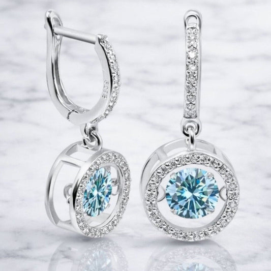 "princeton" Silver Blue Lab Earrings