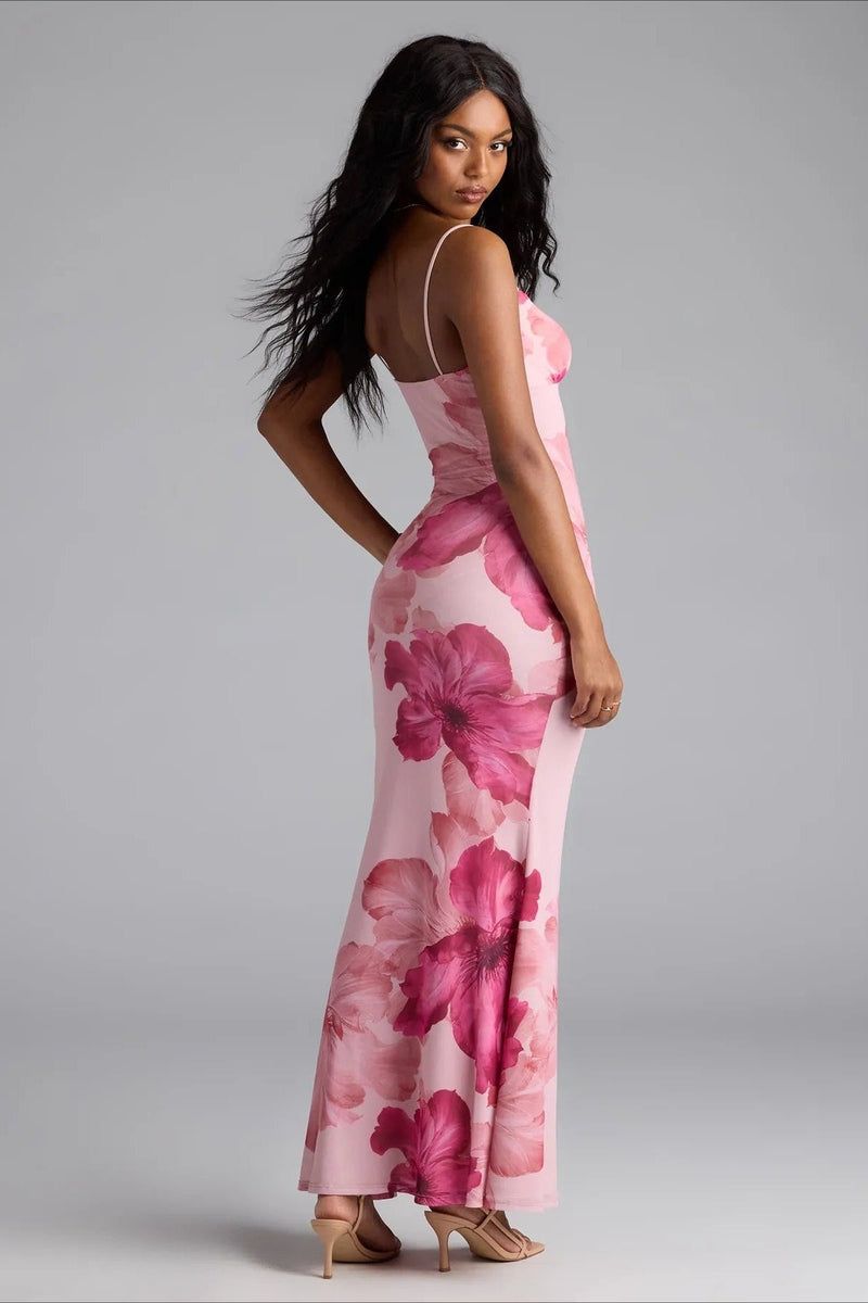 Cami Print Bodycon Maxi Dress