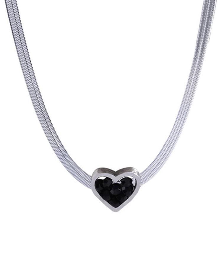 Silk Sterling Silver Double-layer Pendant Necklace