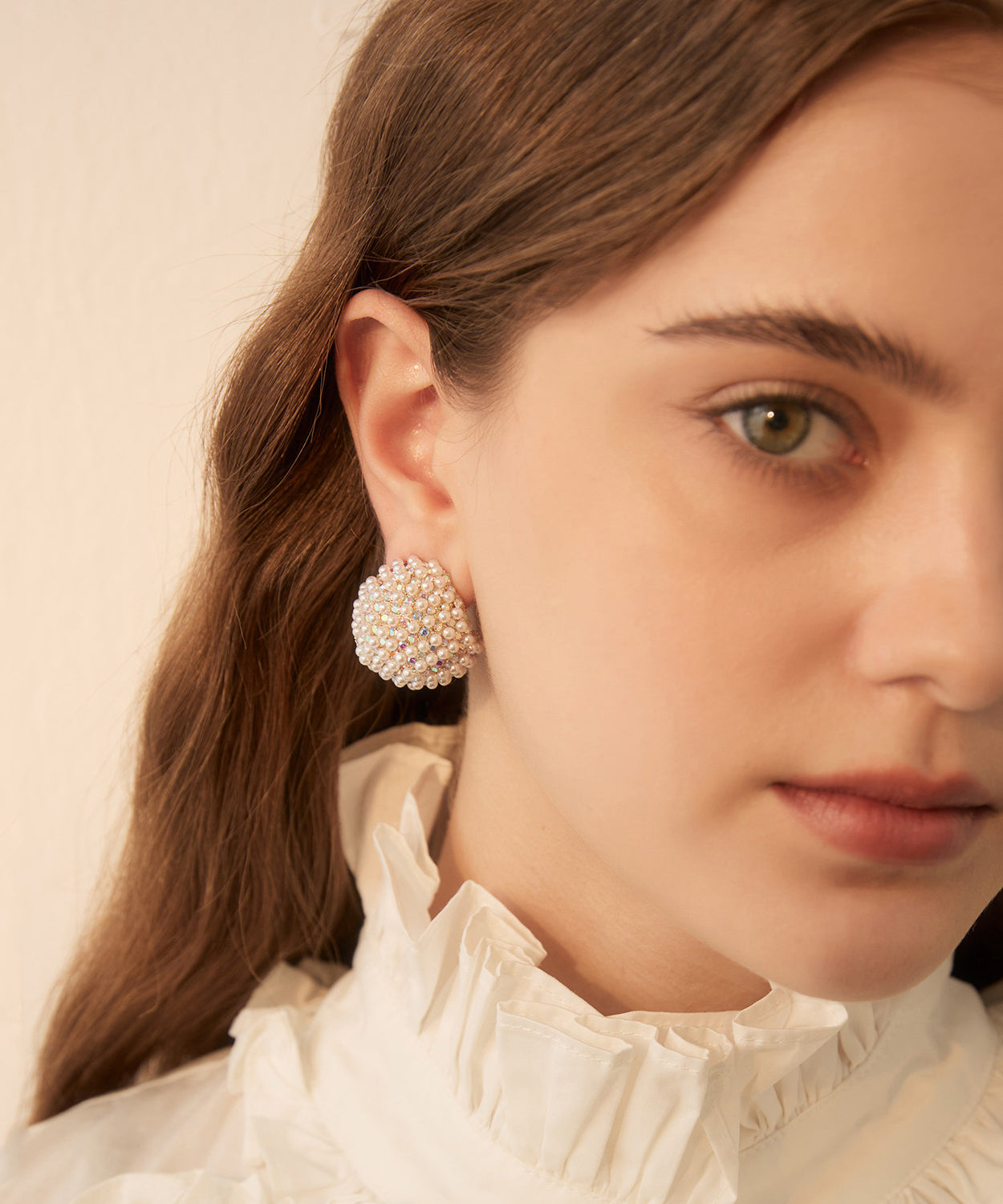 Brilliant Pearl Zircon Alloy Stud Earrings