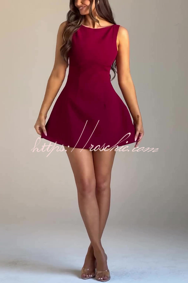 Cosmopolitan High Neck Scoop Back Bubble-shaped Mini Dress