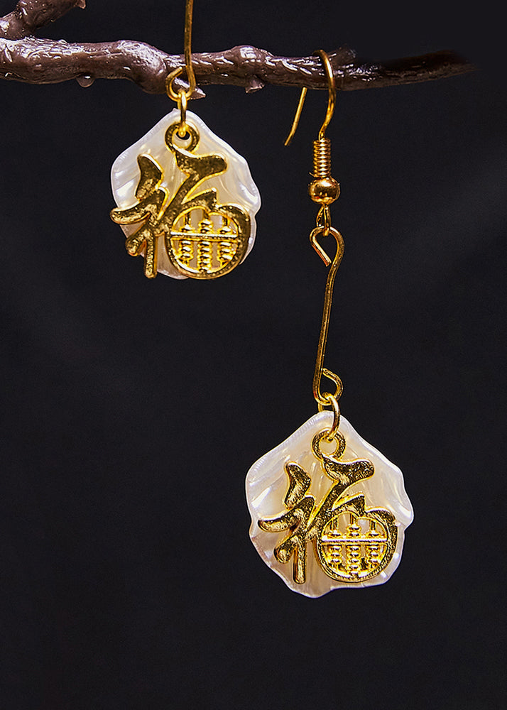 Fortune Abacus 14k Gold Drop Earrings