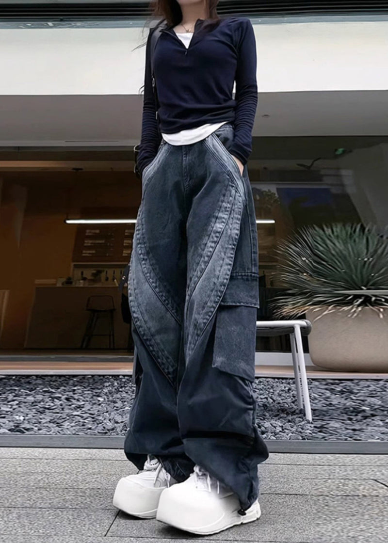 With Pants Black Denim Classy Spring Pockets Oversized