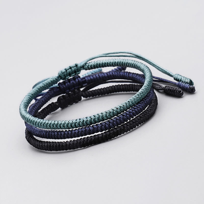 Buddha Stones Tibetan 3pcs King Kong Knot Handcrafted Amulet Strength Bracelet