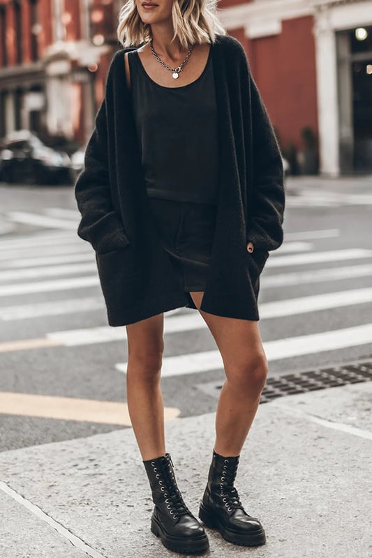 Ready for Fall Knit Long Sleeve Pocket Oversized Cardigan