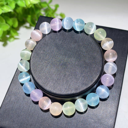 8mm Aura Selenite Spiritual Bracelet for Healing & Protection