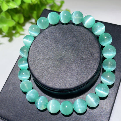 8mm Aura Selenite Spiritual Bracelet for Healing & Protection