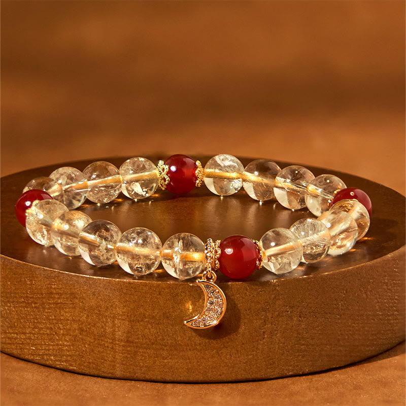 8mm Citrine Red Agate Spiritual Prosperity Bracelet
