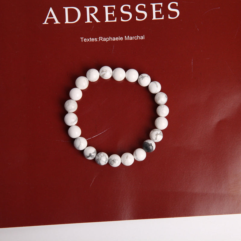 8mm Howlite Beaded Spiritual Bracelet for Healing