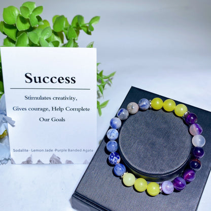 8mm Mixed Crystal Healing Energy Bracelet for Protection
