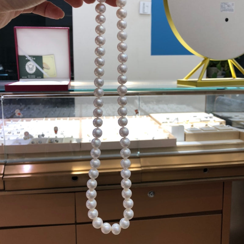 Classic 9-10mm Freshwater Pearl Necklace in 925 Sterling Silver