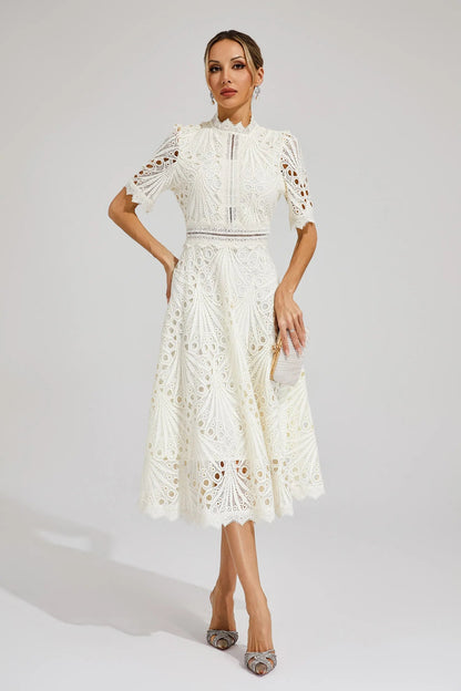 Hallie | Lace Midi Dress