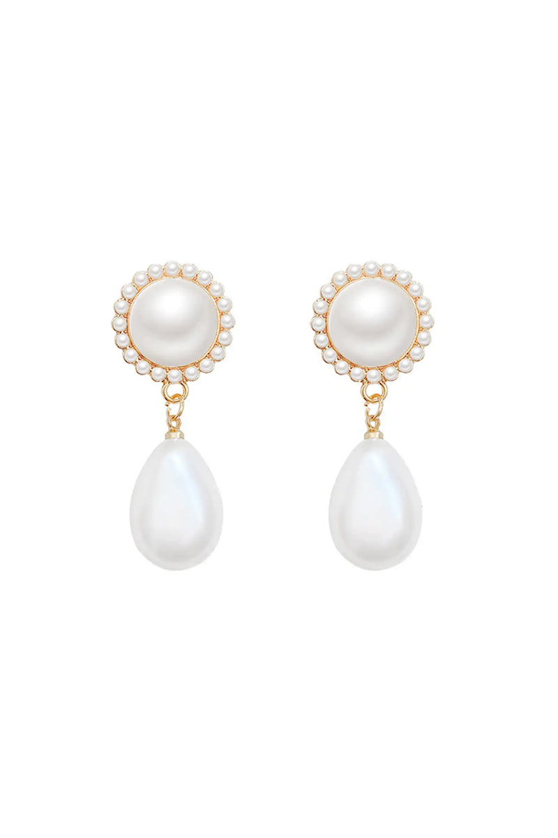 Spencer White Pear Earrings