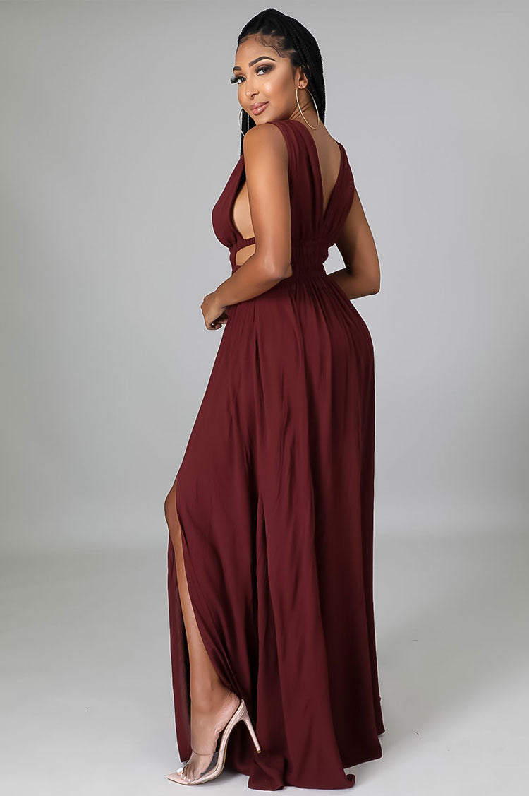 Maxi Dress Summer Clothes Dress Color V-neck Ice Silk Dress Maxi