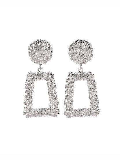 Geometric Hollow Color Drop Earrings