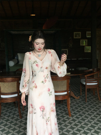 Soft Peach Mist Maxi Dress – Gentle Romantic Look for Springsummer Gunne Sax Dress