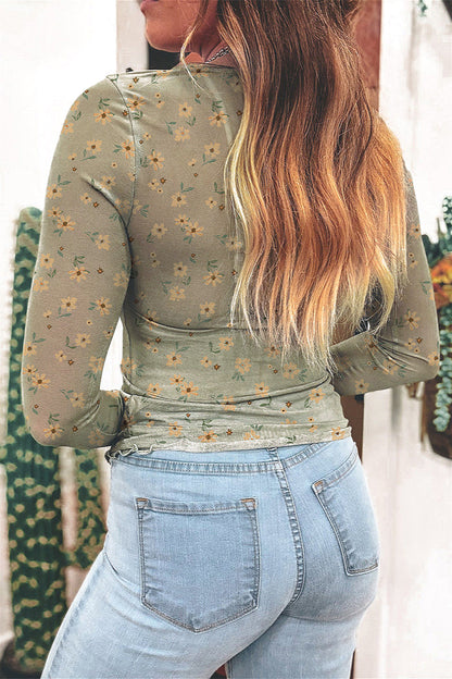 Slim Fit Long Sleeve Pullover Blouse