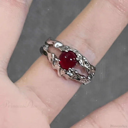 Dark Crimson Crystal Arachnid Celestial Band