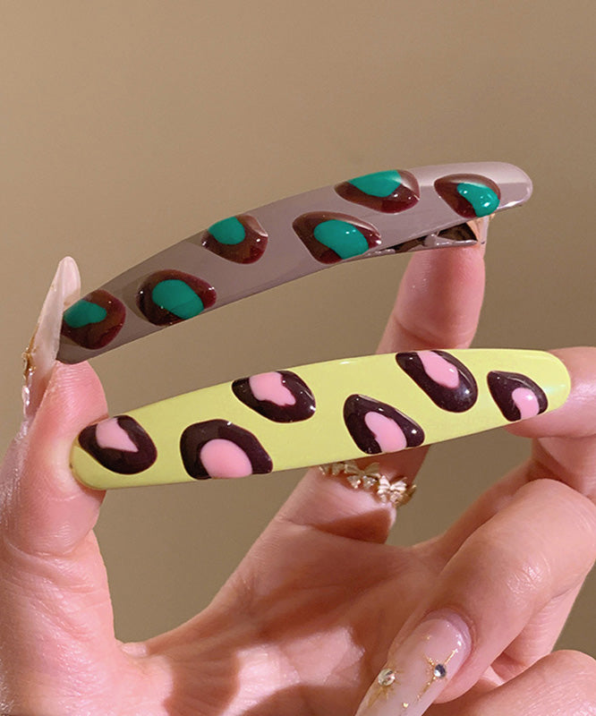 Fine Acrylic Drip Glaze Leopard a Pair Hairpin