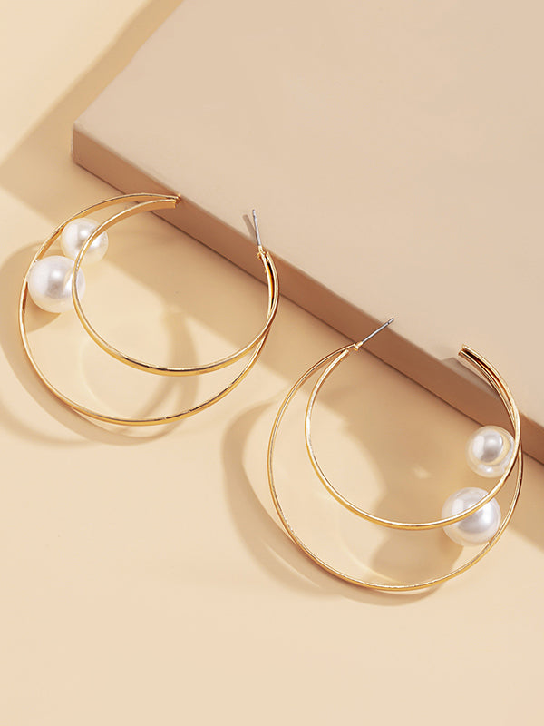 Original Geometric Pearl Earrings