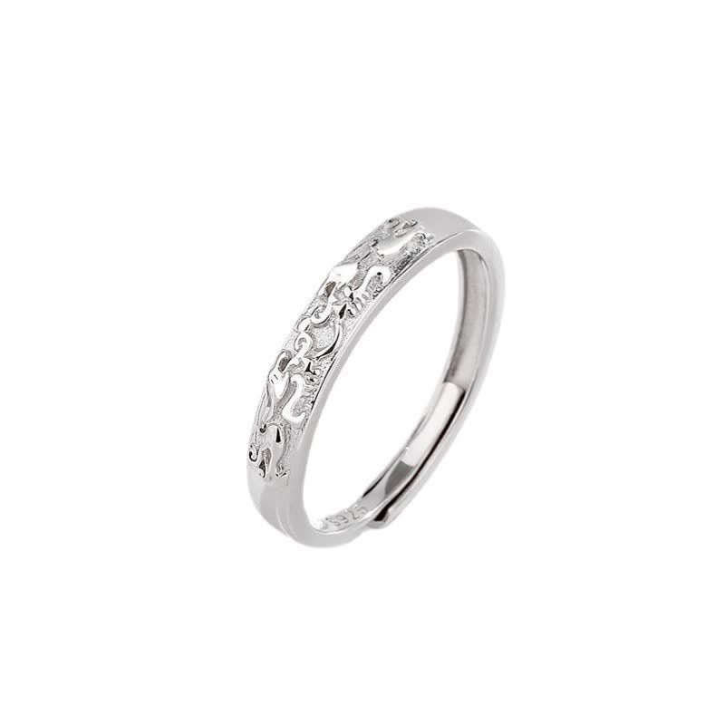 Buddha Stones 925 Sterling Silver Pixiu Balance Adjustable Couple Ring