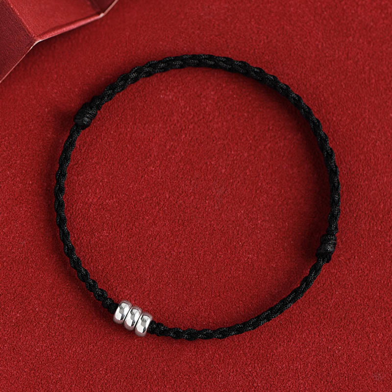 925 Sterling Silver Red String Protection Bracelet Anklet