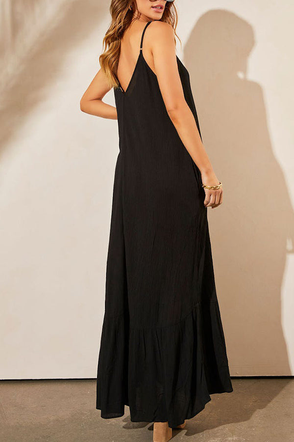 Kimonie Pocket Plain Maxi Dress