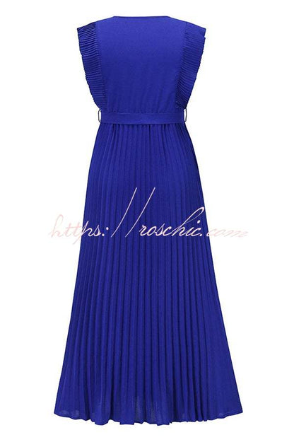 Lost Soul V Neck Pleated Maxi Dress