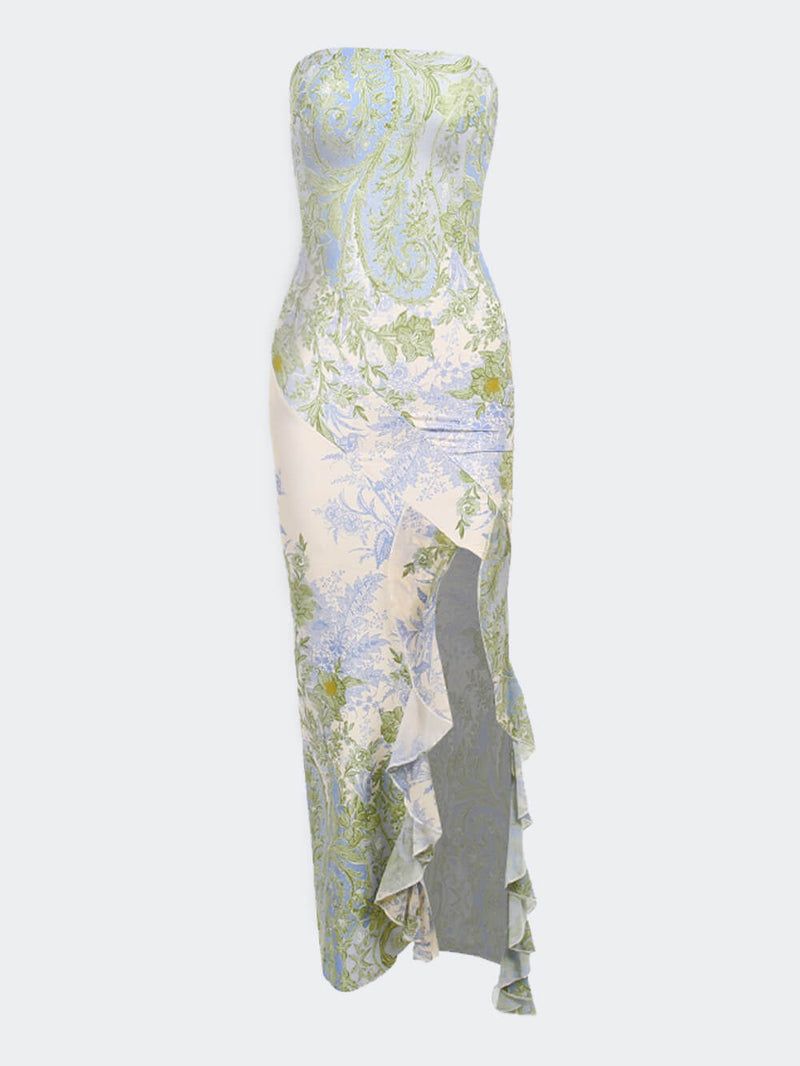 Flowerprint Maxi Dress With Split