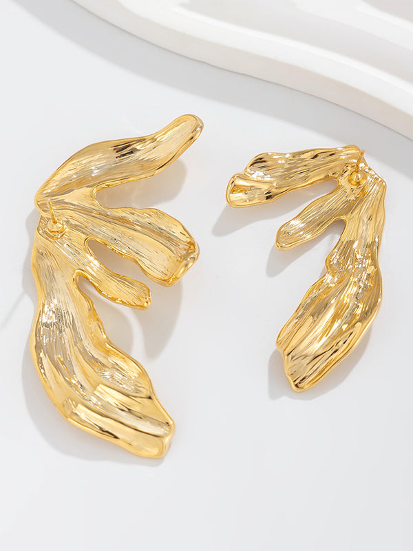 Geometric Pleated Color Earrings Accessories