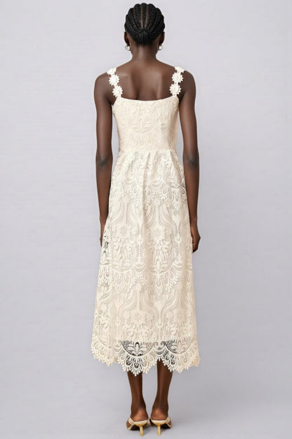 Harlin White Lace Maxi Dress