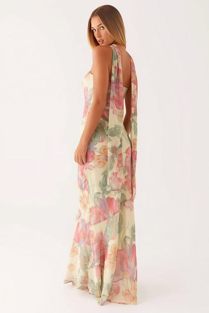 Tie Fishtail Vacation Maxi Dress
