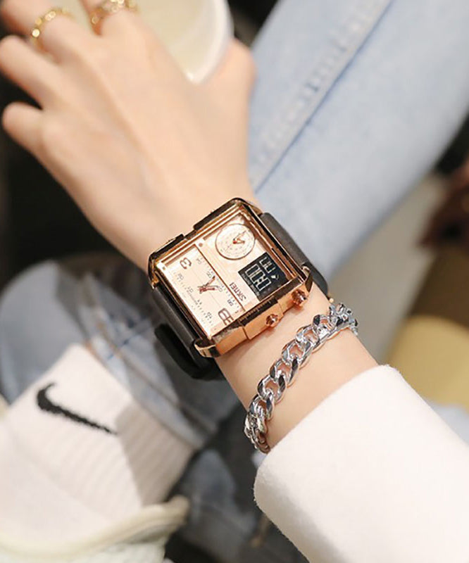 Stylish Rose Gold Metal Hardlex Crystal Watch