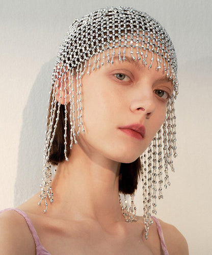 Stylish Silk Hollow Out Tassels Alloy Hat