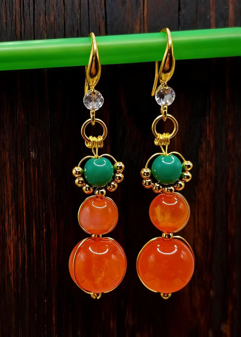 Classy Orange Acrylic Style Drop Earrings