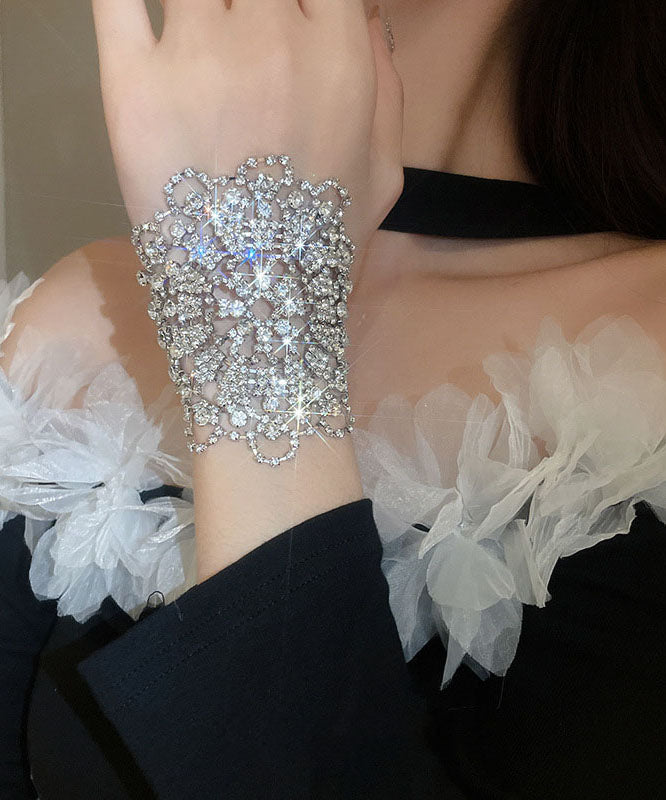 Stylish Silk Copper Zircon Hollow Out Tassel Charm Bracelet