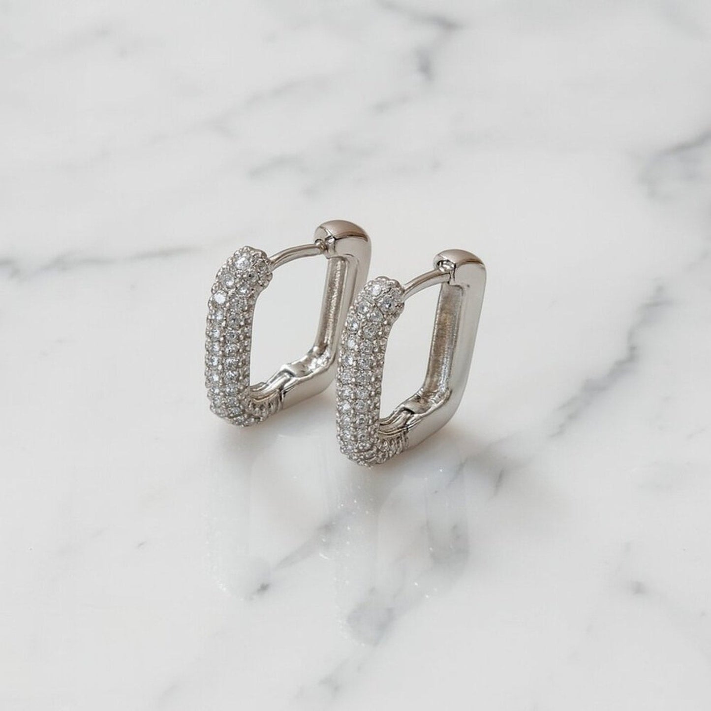 "aveline" Pavé Hoop Earrings