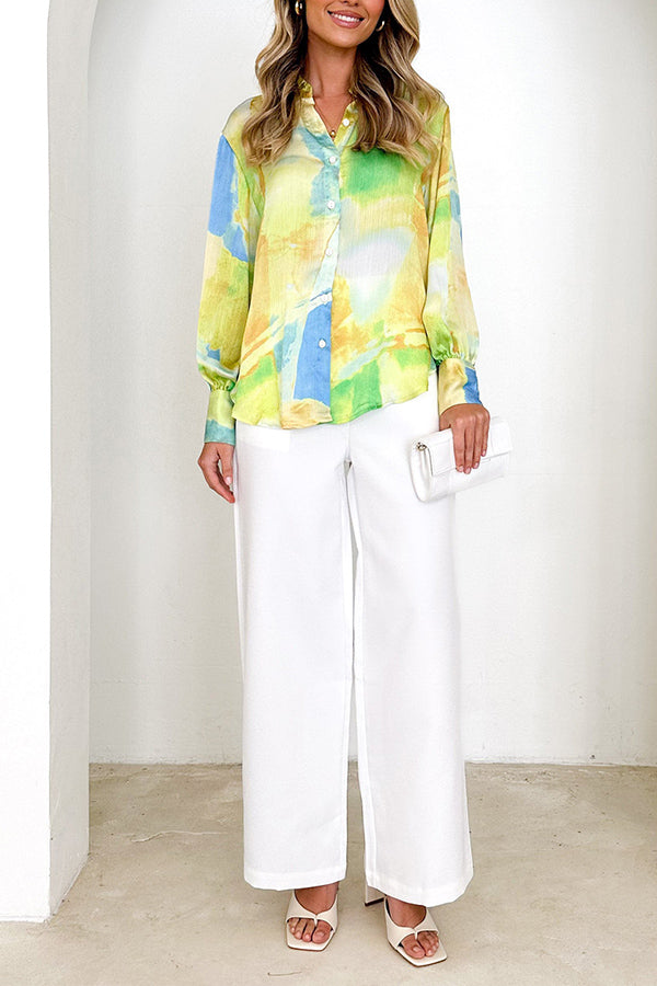 Fashionable and Versatile Long-sleeved Simple Cardigan Shirt