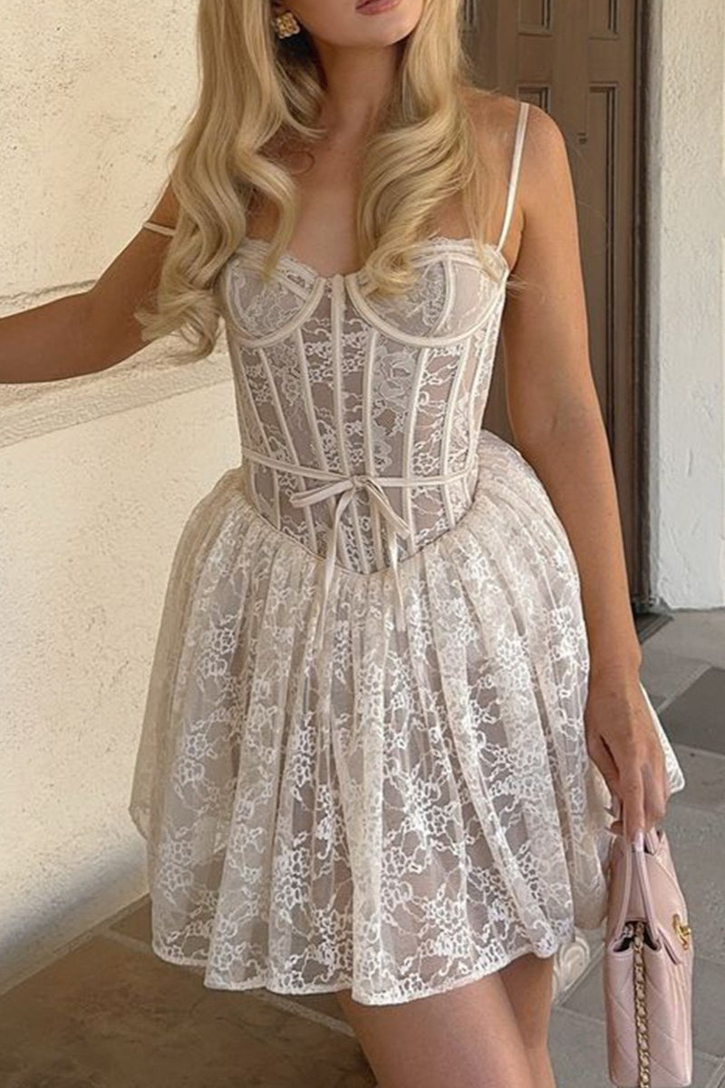 Lace Corset Cami Mini Dress