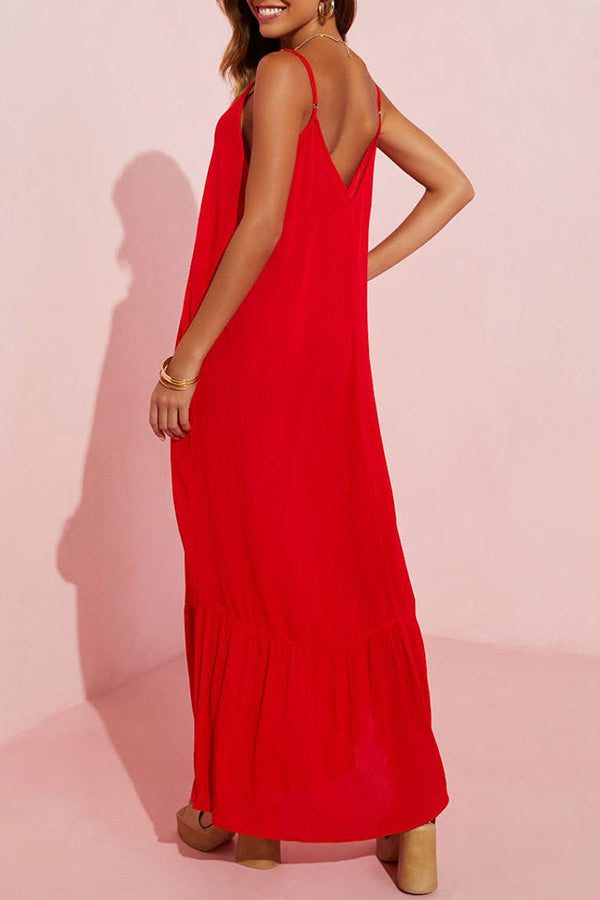 Kimonie Pocket Plain Maxi Dress