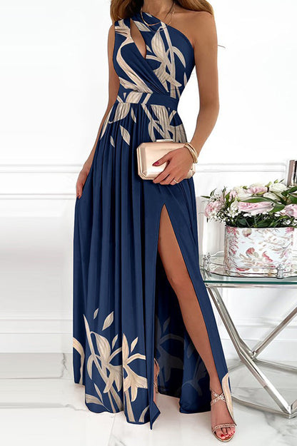 Jolie One Shoulder Cutout Slit Maxi Dress