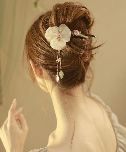 Boutique Tulle Pearl Plastic Tassel Hairpin